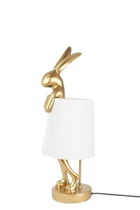 VEIOZA RABBIT 50, AURIU/ALB, CONFECTIONATA DIN METAL SI POLIRASINA, STIL MODERN - Img 2