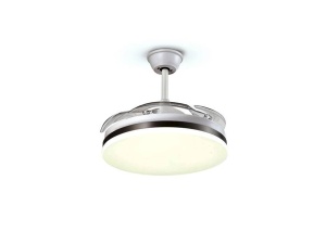 VENTILATOR VENTO, CU TELECOMANDA, 35/45 CM, ALB MAT/BRONZ/OPAL, DIN METAL SI ACRIL, STIL MODERN - Img 4