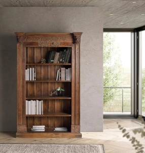 VITRINA/BIBLIOTECA 222CM, CULOARE MARO, LEMN MASIV DE MANGO, GINER Y COLOMER