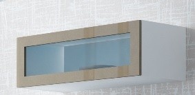 VITRINA LIVING CU LED VIGO 90 ALB/LATTE DESIGN MODERN CM