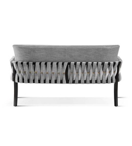 BANCUTA/SOFA ELIS, GRI/NEGRU, TAPITERIE DIN STOFA SI PICIOARE DIN LEMN, STIL MODERN - Img 3