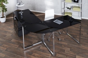 BIROU BIG DEAL NEGRU DIN STICLA STIL MODERN B2 - Img 3