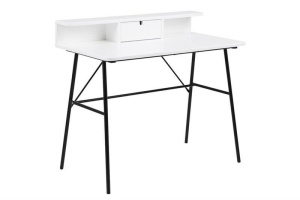 BIROU PASCAL, ALB/NEGRU, 100 CM, DIN MDF SI METAL, STIL CLASIC, B2