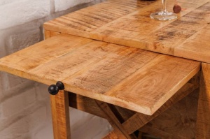 BUFET 90CM, BODEGA, LEMN MASIV SI ROTI, COD 42305 - Img 4