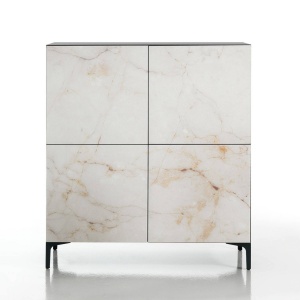 BUFET/DULAP LIVING 110CM, KIM ALABASTRU, COD 5081, STIL MODERN, REALIZATA DIN METAL SI PANOURI ECO - Img 3