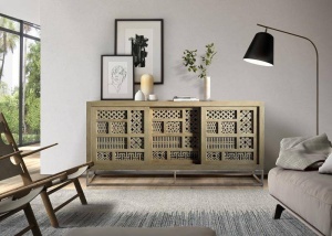 BUFET MILAN 190CM, NATURAL, DIN LEMN DE MANGO SI METAL, GINER Y COLOMER