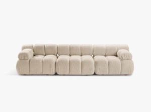CAANAPEA BELLIS, CU 3 LOCURI, BEJ DESCHIS, CU TAPITERIE DIN TEXTIL BOUCLE ROLF, MICADONI