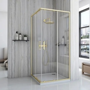 CABINA DE DUS CITY 80X 80, GOLD BRUSH, CU CADITA SAVOY ALBA, CALITATE SUPERIOARA
