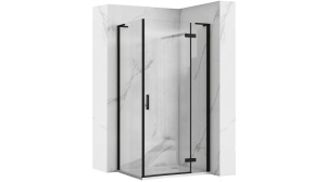 CABINA DE DUS REA HUGO, 80x80 CM, NEGRU, DIN STICLA, CALITATE SUPERIOARA