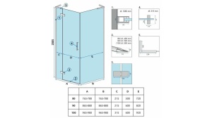 CABINA DE DUS REA HUGO, PLIABILA, 100x80CM, AURIU PERIAT, DIN STICLA, CALITATE SUPERIOARA - Img 8