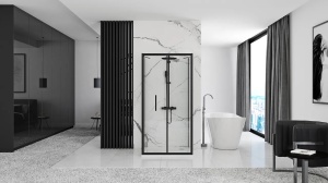 CABINA DE DUS REA RAPID FOLD, PLIABILA, 90x80CM, NEGRU, DIN STICLA, CALITATE SUPERIOARA - Img 2