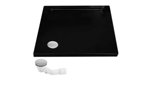 CADITA DE DUS REA SAVOY, 80x80 CM, NEGRU, CU CAPAC CROM, DIN ACRIL, CALITATE SUPERIOARA
