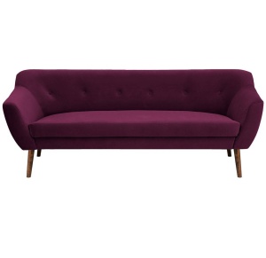 CANAPEA 3 LOCURI BERGAMO, BORDO/NUC, DESIGN SCANDINAV