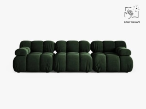 CANAPEA BELLIS, CU 3 LOCURI, VERDE SMARALD, CU TAPITERIE DIN CATIFEA VENUS, MICADONI