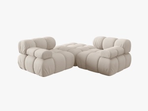 CANAPEA/COLTAR MODULAR BELLIS, 3 LOCURI, 188 CM, BEJ DESCHIS 23, TAPITERIE DIN CATIFEA 3D, DESIGN DEOSEBIT - Img 6