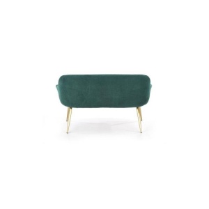 CANAPEA CONFORTABILA ELEGANCE 2 XL, VERDE/AURIU, TAPITERIE DIN CATIFEA SI PICIOARE DIN METAL, STIL MODERN - Img 6