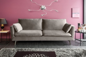 CANAPEA DIN CATIFEA ARGINTIE FAMOUS 39023 DESIGN MODERN - Img 2
