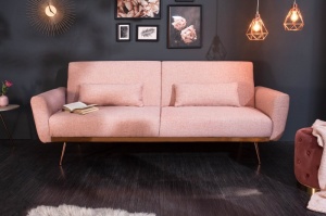 CANAPEA EXTENSIBILA 210CM, ROZ PUDRA, BELLEZZA, COD 39913, STIL RETRO - Img 1