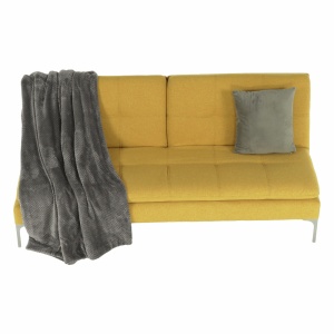 CANAPEA EXTENSIBILA KENZA, GALBEN/MUSTAR, DIN TEXTIL, STIL MODERN, TK