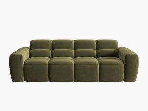 CANAPEA LISA, 4 LOCURI, 265 CM, VERDE OLIVE, TAPITERIE DIN CATIFEA, DESIGN DEOSEBIT - Img 2