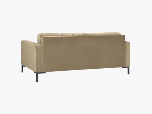 CANAPEA MAMAIA, 2 LOCURI, 152 CM, BEJ 28/NEGRU, TAPITERIE DIN CATIFEA, DESIGN DEOSEBIT - Img 4