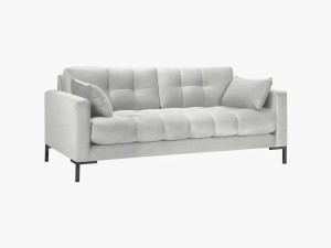 CANAPEA MAMAIA, 2 LOCURI, 152 CM, GRI DESCHIS 03/NEGRU, TAPITERIE DIN CATIFEA, DESIGN DEOSEBIT - Img 2