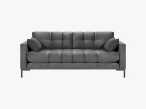 CANAPEA MAMAIA, 2 LOCURI, 152 CM, GRI DESCHIS 13/NEGRU, TAPITERIE DIN CATIFEA, DESIGN DEOSEBIT - Img 3