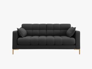 CANAPEA MAMAIA, 2 LOCURI, 152 CM, GRI INCHIS 97/AURIU, TAPITERIE DIN STOFA FINA, DESIGN DEOSEBIT - Img 2