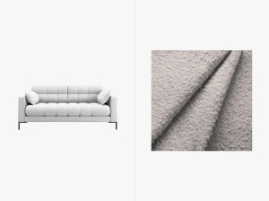 CANAPEA MAMAIA, 2 LOCURI, 152 CM, TAPITERIE BOUCLE BALOO, GRI DESCHIS, MICADONI
