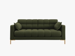 CANAPEA MAMAIA, 2 LOCURI, 152 CM, VERDE 39/AURIU, TAPITERIE DIN STOFA FINA, DESIGN DEOSEBIT - Img 2