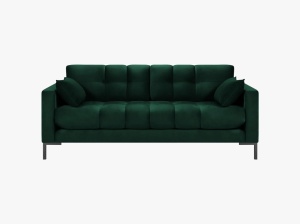 CANAPEA MAMAIA, 2 LOCURI, 152 CM, VERDE SMARALD 78/NEGRU, TAPITERIE DIN CATIFEA, DESIGN DEOSEBIT - Img 3