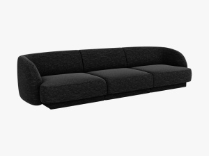CANAPEA MILEY, 3 LOCURI, 259 CM, NEGRU 19, TAPITERIE CHENILLE, DESIGN DEOSEBIT