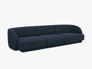 CANAPEA MILEY, CU 3 LOCURI, ALBASTRU INCHIS, CU TAPITERIE DIN BOUCLE BALOO, MICADONI