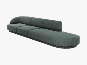 CANAPEA MILEY DREAPTA, 4 LOCURI, 325 CM, VERDE 78, TAPITERIE CHENILLE, DESIGN DEOSEBIT