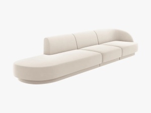 CANAPEA MILEY STANGA, 4 LOCURI, 325 CM, BEJ DESCHIS 22, TAPITERIE DIN CATIFEA, DESIGN DEOSEBIT