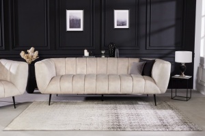 CANAPEA MODERNA, ELEGANTA 225CM, TEXTIL FIN, CATIFEA, SAMPANIE/NEGRU, DESIGN EXCLUSIVIST, ARTIM GROUP SELECTION