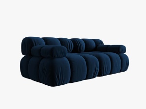 CANAPEA MODULARA BELLIS, 2 LOCURI, 188 CM, ALBASTRU 81, TAPITERIE DIN CATIFEA, DESIGN DEOSEBIT - Img 2