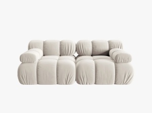 CANAPEA MODULARA BELLIS, 2 LOCURI, 188 CM, BEJ DESCHIS 21, TAPITERIE DIN CATIFEA, DESIGN DEOSEBIT - Img 5