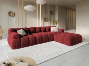 CANAPEA MODULARA BELLIS, 3 LOCURI, 282 CM, ROSU INCHIS 59, TAPITERIE DIN CATIFEA, DESIGN DEOSEBIT
