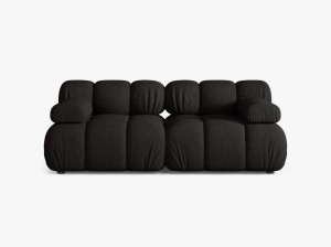 CANAPEA MODULARA BELLIS, CU 2 LOCURI, NEGRU, CU TAPITERIE DIN TEXTIL STRUCTURAT LIBERTY, MICADONI