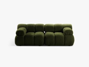 CANAPEA MODULARA BELLIS, CU 2 LOCURI, VERDE, CU TAPITERIE BOUCLE ROLF, MICADONI