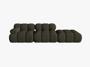 CANAPEA MODULARA BELLIS, PE DREAPTA, VERDE AMAZON, CU TAPITERIE DIN TEXTIL 3D SONIC, MICADONI