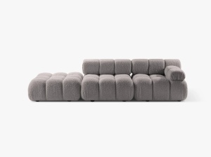 CANAPEA MODULARA BELLIS, PE STANGA, GRI DESCHIS, CU TAPITERIE DIN TEXTIL BOUCLE ROLF, MICADONI