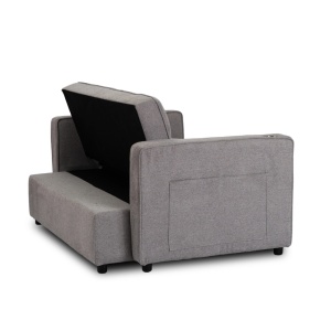 CANAPEA RABATABILA, ARTIM MEBLE, REALIZAT DIN MATERIAL TEXTIL GRI INCHIS SI METAL, STIL MODERN - Img 17