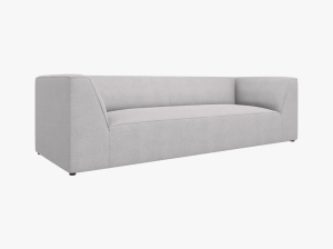 CANAPEA RUBY, CU 3 LOCURI, GRI DESCHIS, CU TAPITERIE DIN TEXTIL STRUCTURAT OTTAWA, MICADONI - Img 2