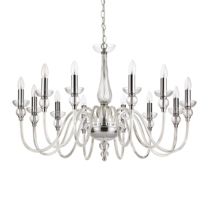 CANDELABRU DOGE SP12, TRANSPARENT, DIN STICLA, STIL MODERN