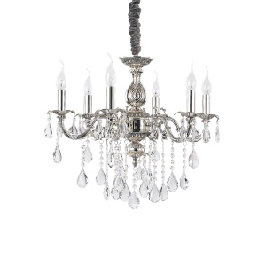CANDELABRU IMPERO SP6, ARGINTIU, DIN METAL, STIL CLASIC