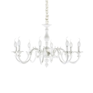 CANDELABRU JUSTINE SP8, ALB, DIN METAL, STIL CLASIC