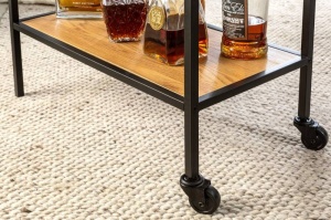 CARUCIOR DE SERVIRE, SLIM LINE 60CM, DIN LEMN SI METAL, COD 42041, STIL VINTAGE - Img 4