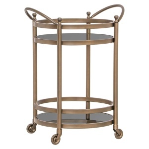 CARUCIOR PENTRU SERVIRE HENDRICKS, 212944, AURIU, CONFECTIONAT DIN ALUMINIU, METAL SI STICLA, STIL MODERN